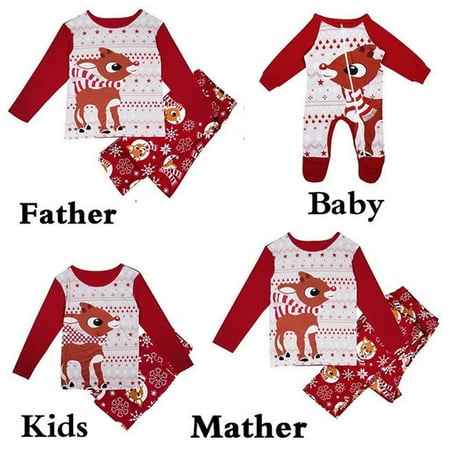 

Lajitongtong Xmas Matching Pajamas Set Print Family Sleepwear Homewear