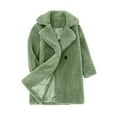 thumbnail image 3 of Abcomgle Fleece Jacket for Girls 10-12 Teddy Faux Fur Fuzzy Kids Winter Jacket Winter Warm Girls Outerwear Jackets Cute with Pockets,3-4 Years,Green, 3 of 4