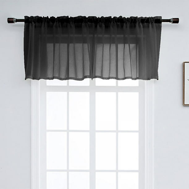 Superhomuse Home Linen Textured Curtains Sheer Window Toppers Valances Semi Sheer Drapes For Kitchen Bedroom Small Window Decor Cafe Curtains Wide 52 X Long 18 Inch Per Panel Walmart Com Walmart Com