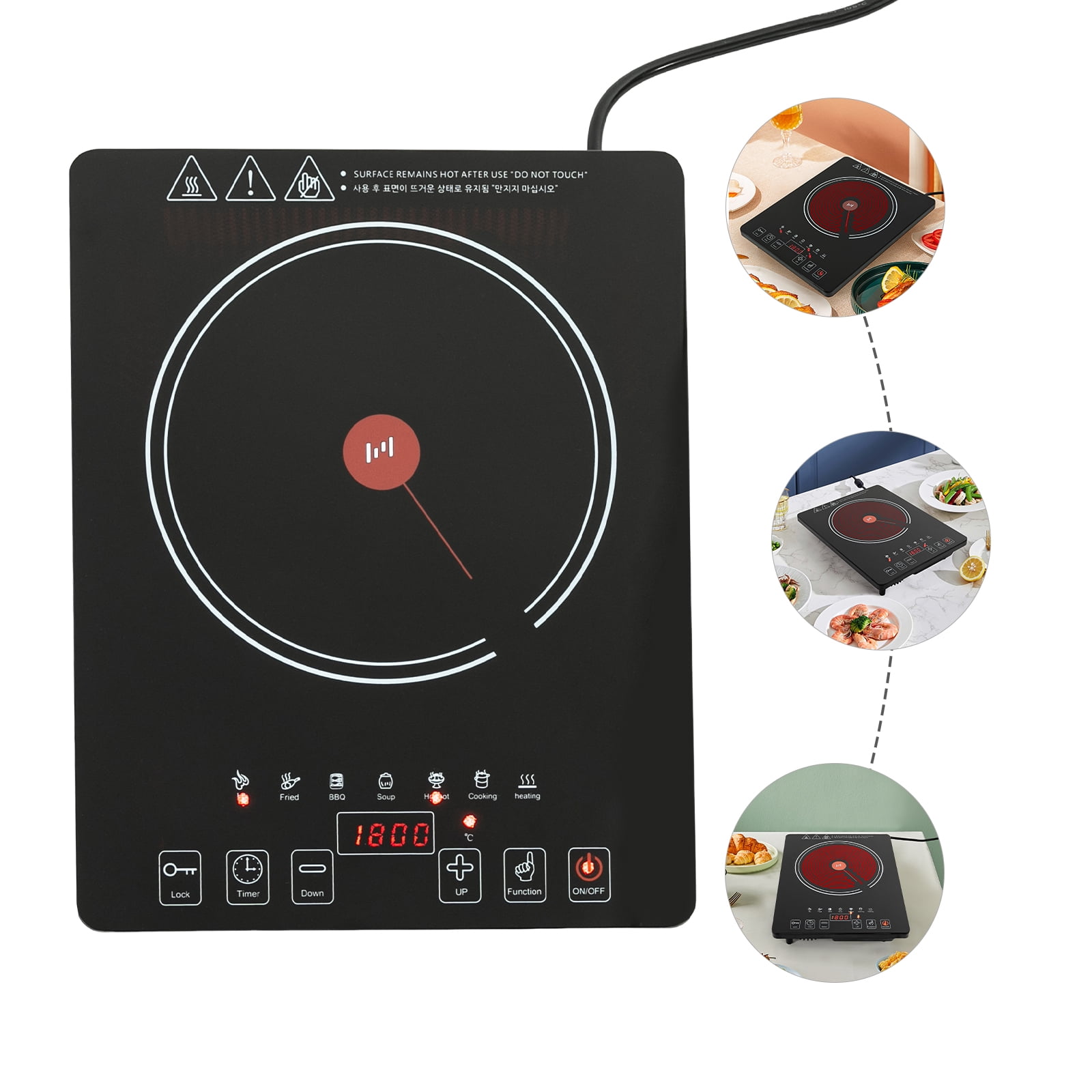 1 PCS 36*28*6.4cm/14.2*11.02*2.5in Electric Ceramic Hob, 1800W Electric Cooktop, Countertop Burner