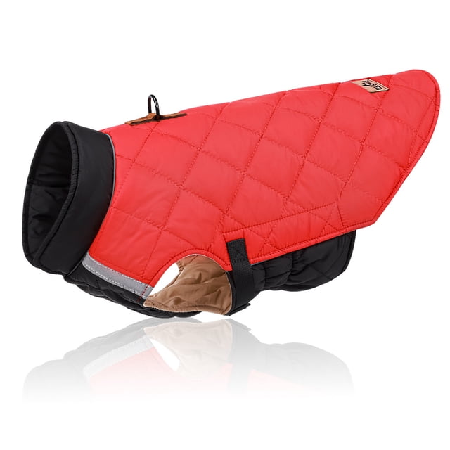 Ropa de invierno para perros, ropa para perros Dou engrosada, ropa reflectante para perros con relleno de algodón para mascotas