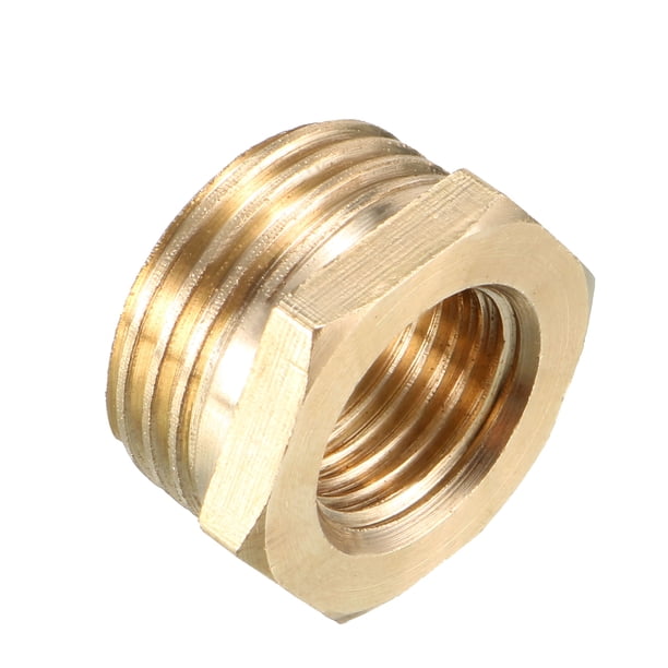 Adaptador de buje hexagonal de latón roscado 3/8PT macho x 1/4PT hembra, 1/2 x 1/4
