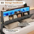 thumbnail image 4 of Afuhokles Full Bed Frame with 4 Drawers and Storage Headboard, Upholstered Bed with Charging Station, Linen Gray, 4 of 8
