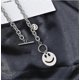 thumbnail image 5 of Smiley Face Choker Necklace, Stainless Steel Silver Plated Paperclip Chain Necklace For Women Men, 5 of 5
