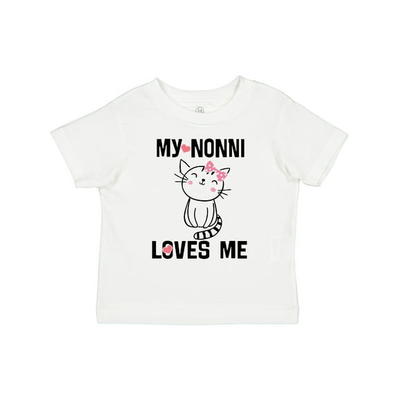 Inktastic Nonni Loves Me Granddaughter Kitty Cat Girls Toddler T-Shirt