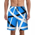 thumbnail image 2 of Shorts de Plage Imprimés Été Bleu et Blanc Hawaii Short de Course Confortable Personnalisé DIY, 2 of 5