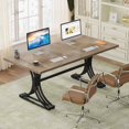 thumbnail image 5 of 63" Large Office Desk, Modern Executive Desks with Stylish Legs, Wood Computer Desk, Business Furniture Work Desk for Home Office ( and Black), 5 of 14