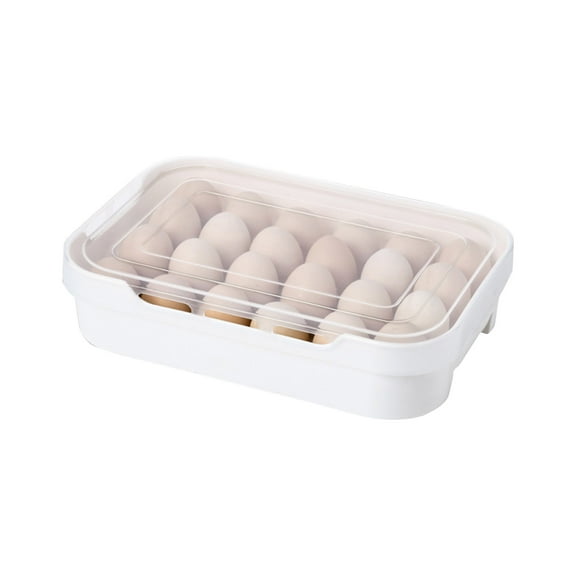 Vikakiooze 2023 Home Storage and Organization 24 Grids Eggs Storage Box Food Container Eggs Refrigerator Storage Box Household