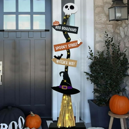 

ZOURIH Clearance! Party Light-Up Decoration Halloween Decorations Lighted Halloween Wooden Witch’S For Indoor Outdoor Porch Yard Decor Light Up Halloween Witch Decorations Sign