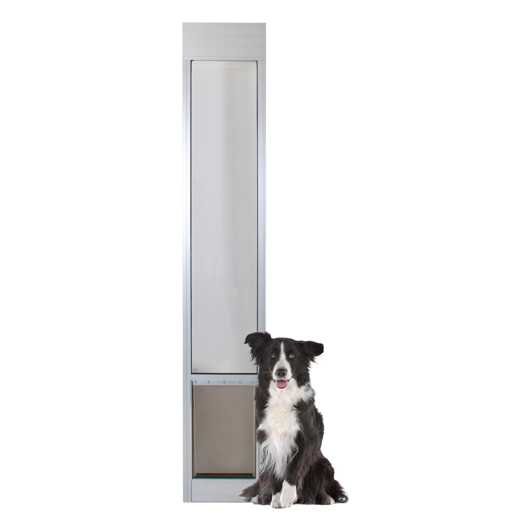 Small 76 13/16 to 81 PetSafe 2-Piece Sliding Glass Pet Door Great for Apartments or Rentals White