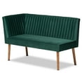 thumbnail image 3 of Bowery Hill Ensemble de Coin-Repas 2 Pcs en Velours Vert et Bois Brun, 3 of 9