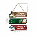 thumbnail image 3 of Christmas Wooden Door Hanger Sign, 3 Tier Hanging Wall Plaque With Santa, Snowman and Gnome, Merry Christmas Happy New Year Front Door Decor for Holiday Party, 3 of 4