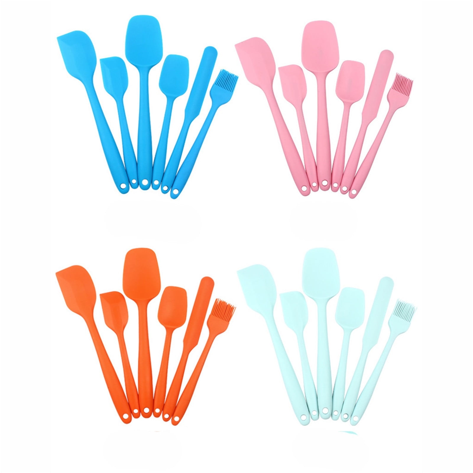 Spatulas Set of 6, Food Grade Silicone Spatulas, Rubber Spatulas Heat Resistant, Seamless One