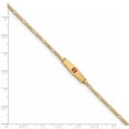 thumbnail image 3 of 14K Yellow Gold Medical Soft Diamond Shape Red Enamel Figaro ID Bracelet, 3 of 3