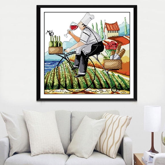 Pintura a Mano Cuadros de 14CT 43x41cm Hugo Kits de punto de cruz estampado