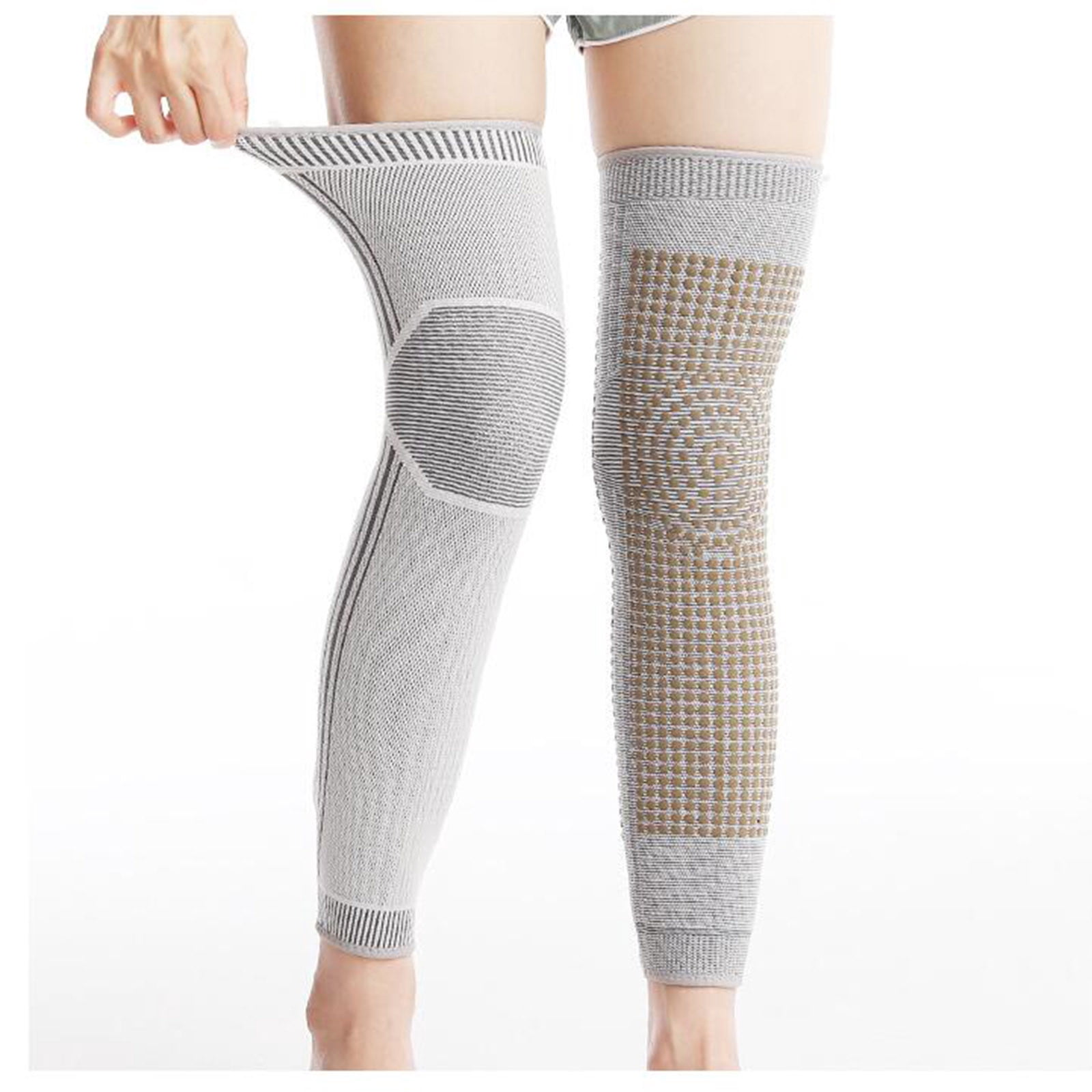 Self-Heated Knee Brace for Men & Women Protection Wormwood Hot Compression Windproof Leg-Warmers Unisex Footless Elderly Cycling Kneepads