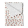 thumbnail image 2 of Piglet Soft Flannel Fleece Throw Blanket, Pig Silhouettes Playing Around on a Background of Polka Dots Farm Lifestyle, Cozy Plush for Indoor and Outdoor Use, 50" x 70", Rose and White, by Ambesonne, 2 of 5