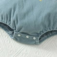 thumbnail image 7 of Odeerbi Infant Boys Girls Clothes Corduroy Embroidered Rompers Summer Jumpsuits Baby Cute Suspender Bodysuit Sleeveless Short Crawling Onesie Blue, 7 of 7