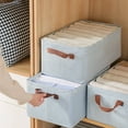 thumbnail image 4 of Under $10 Storage Bins, Hwkond Clothes Storage Box Household Drawer Wardrobe Clothes Storage Box Pants Classification Folding Storage Basket Organizer,Light blue, 4 of 8