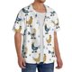 thumbnail image 2 of Fotbe Farm Roosters Camisa Estampada de Manga Corta para Hombre, Casual de Verano, Estilo Playero, Sin Arrugas-Medium, 2 of 5