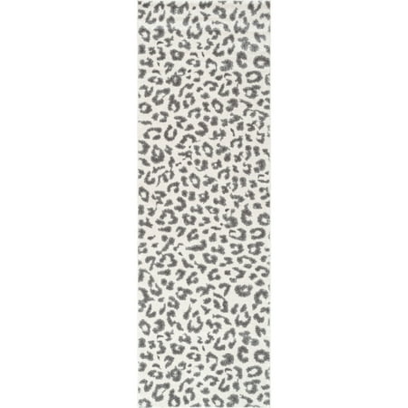 nuLOOM Print Leopard Runner Rug, 2' 8" x 8', Gray