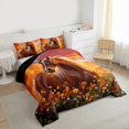 thumbnail image 3 of Feelyou Kawaii Cartoon Horse Queen Comforter Set, Vibrant Groovy Floral Bedding Sets, Rustic Farmhouse Reversible Bedding Comforter Set, Ultra Soft Bedroom Decor, 3-Piece, 3 of 8