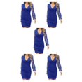 thumbnail image 3 of Qarigey Primavera otoño mujer vestido de manga larga poliéster cuello en V vestidos de Color sólido ropa de fiesta regalo de cumpleaños Type2 NO2, 3 of 6
