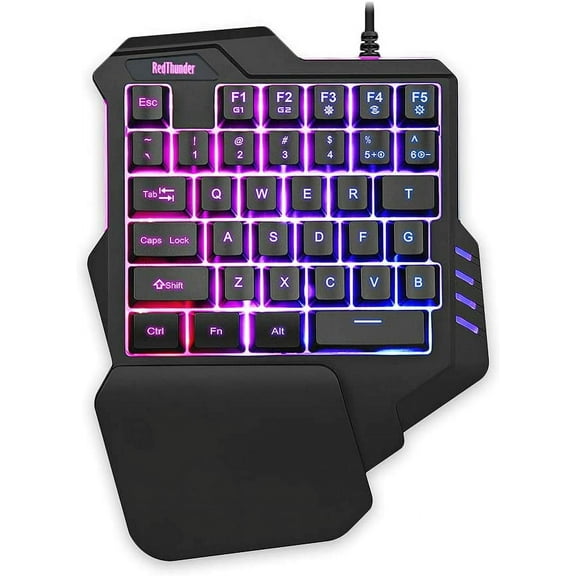 One-hand Gaming Keyboard RGB Backlight 35-key Portable Mini Gaming Keyboard Ergonomic Gaming Controller