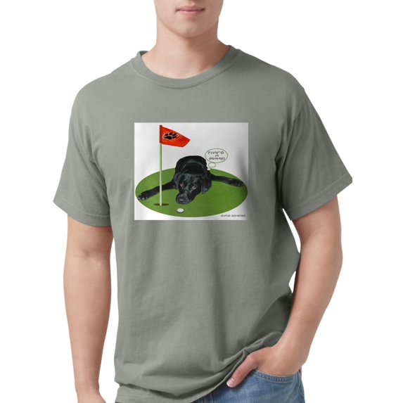 CafePress - Black Lab Golfer Ash Grey T Shirt - Mens Comfort Colors? Shirt