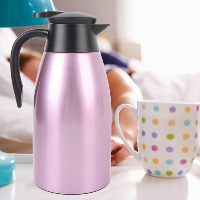 Carafe à Café en Acier Inoxydable 2L Double Paroi Isolée pour Thé Lait Maison Dortoir