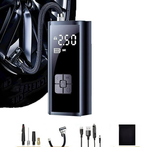 Tire Inflator 120 PSI,Charge and Plug Portable Air Pump,19L/Min Fast Inflation for Cars,Electric Cars,Motorcycles,Balls, Etc