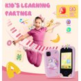 thumbnail image 2 of Inadays Kids Smart Phone for Girls Gifts - Toddler Christmas Birthday Gift for Age 3 4 5 6 7 8 Year Old, Kids Cell Phone Toy with Touchscreen, Dual Cameras, Learning,Mp3 Player,Games with 32 GB Card, 2 of 8