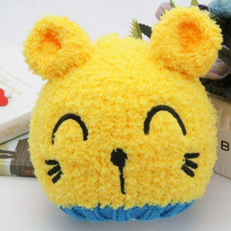 

URMAGIC Kids Winter Beanie Knitted Hats for Toddler Baby Girls Boys Animal Faux Fur Double Pom Pom Cute Infant Cap 0-3T