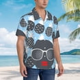 thumbnail image 5 of Bixox Men's Hawaiian Shirts Men's Black Head Woman with Pineapple Hair Print Short-Sleeve Shirt-Medium, 5 of 8