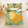 thumbnail image 5 of Erosebridal Capybara Bed Sheets,Rustic Plant Green Tree King Sheets For Girls Kids 4-Piece, 5 of 6