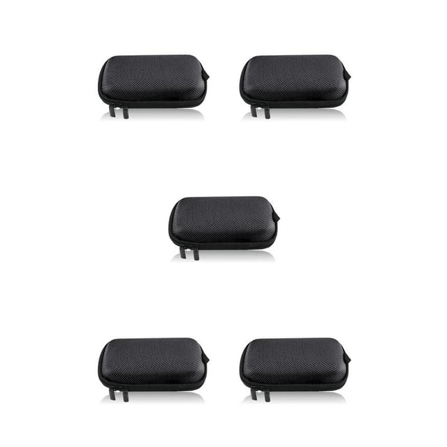 Shengyu Bluetooth-compatible Headphone Storage Bags Camping Cable Organizer Inner Netting Wireless Headset Zipper Pouches Accessory Black 5Set