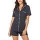 thumbnail image 1 of Conjunto de pijamas de manga corta para mujer, con botones, ropa de dormir suave, conjuntos de salón Pj Ormromra, 1 of 6