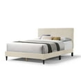 thumbnail image 4 of Furniture of America Colly Adult Queen Chenille Fabric Upholstered Platform Bed, Cream, 4 of 25