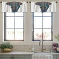 thumbnail image 3 of LALILO Kitchen Curtain Valance African Color Elephant India Rod Pocket Window Curtain 52"x 18" Set of 2, 3 of 5