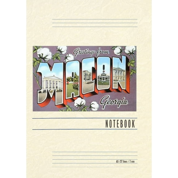 Vintage Lined Notebook Greetings from Macon, Georgia (Paperback)
