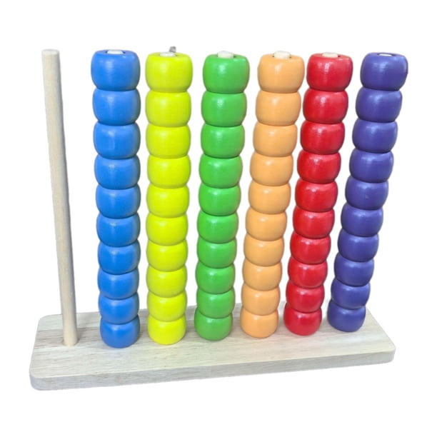 Juguete de Clasificación de Colores Apilable para Niños con Cuentas de Madera Juego Educativo de Conteo y Observación Adecuado para Aprendizaje Temprano Regalo Infantil Juegos en el Hogar y