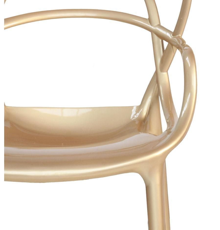 Plata Décor Import Master Stackable Chair in Gold
