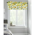 thumbnail image 4 of Kitchen Cafe Valance Curtain for Small Windows,Summer Farm Orange Citrus Fruit Green Leaves Rod Pocket Short Valances Watercolor Lemon Window Treatment Panel for Living Room/Bedroom/Bathroom,42x18in, 4 of 9