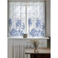 thumbnail image 4 of Palm Trees Curtains 45 Inch Length,Sheer Curtains for Bedroom Living Room Window Blue Tropical Plants Summer Forest Scenery Rod Pocket Drapes Kitchen Curtains Small Half Window 42"x45" 2 Panels, 4 of 7