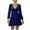 Blue, variant on ATENAR Womens Fall Dresses,Casual Dresses for Women,Mini Dreeses,Long Sleeve,V Neck,Easy Care,Solid,S(US:4)
