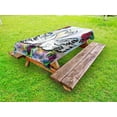 thumbnail image 1 of Swan Outdoor Tablecloth, Grunge Style Sketch Image of Lover White Swan Partners in Pond Lily Flowers Red Roses, Decorative Washable Fabric Picnic Table Cloth, 58 X 84 Inches,Multicolor, by Ambesonne, 1 of 2