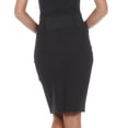 thumbnail image 2 of Sakkas Petite High Waist Shirred Stretch Pencil Skirt with Wide Belt - Black - 3X, 2 of 4