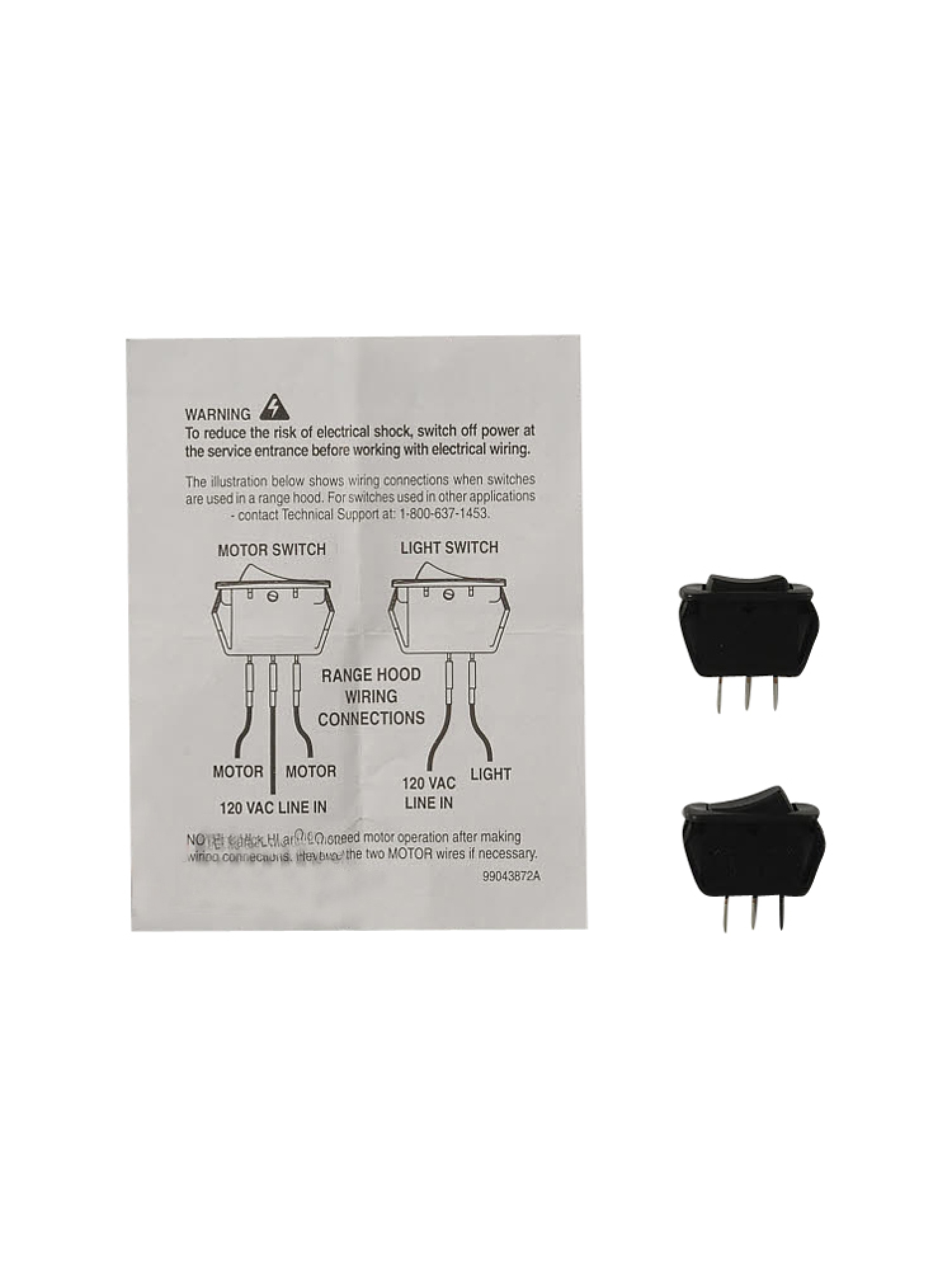 S97016970 Kenmore Range Hood Switchs