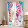thumbnail image 3 of Feelyou Dreamy Ocean Axolotl Black Out Curtains for Teens, Cartoon Boba Animal Curtains Pack of 2 (42x63 Each), Blue Pink Blossoms Flower Bedroom Curtains, Living Room Curtains Decor, 3 of 6