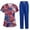 01-Hot Pink, variant on Womens 4th of July V-Neck Scrub Set, 250th Anniversary USA 2-Piece Short Sleeve Top & Pants Medical Uniform with Multi Pockets, Stylish Workwear for Nurses & Caregivers 03-Royal Blue XL